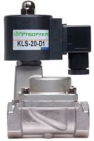 KLS-20N AC230V - клапан электромагнитный с пилотом Ду20, Н.З. нерж+PTFE