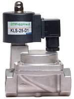 KLS-25N DC24V - клапан электромагнитный с пилотом Ду25, Н.З. нерж+PTFE